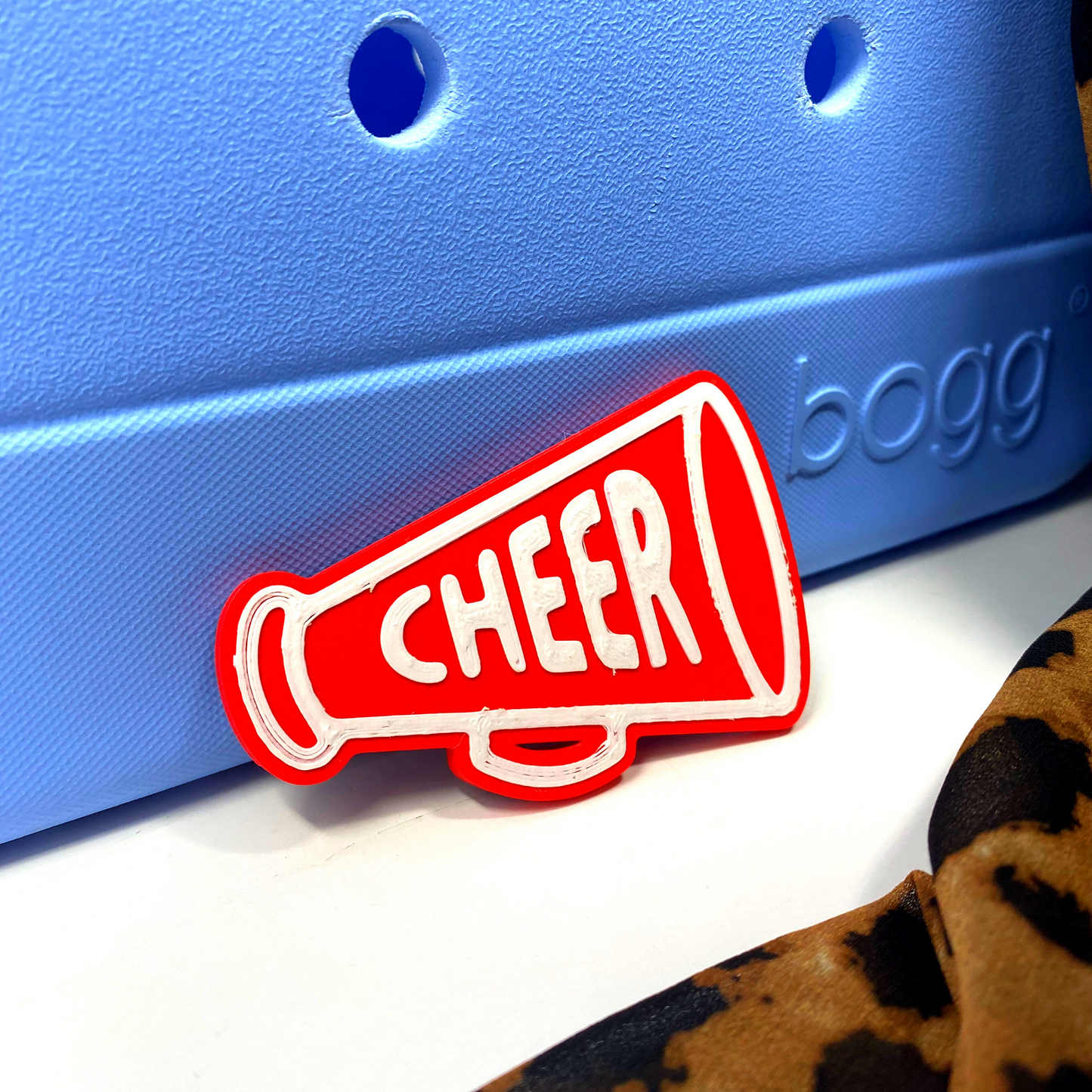 BOGLETS Bogg Bag Red Megaphone Cheerleading Charms